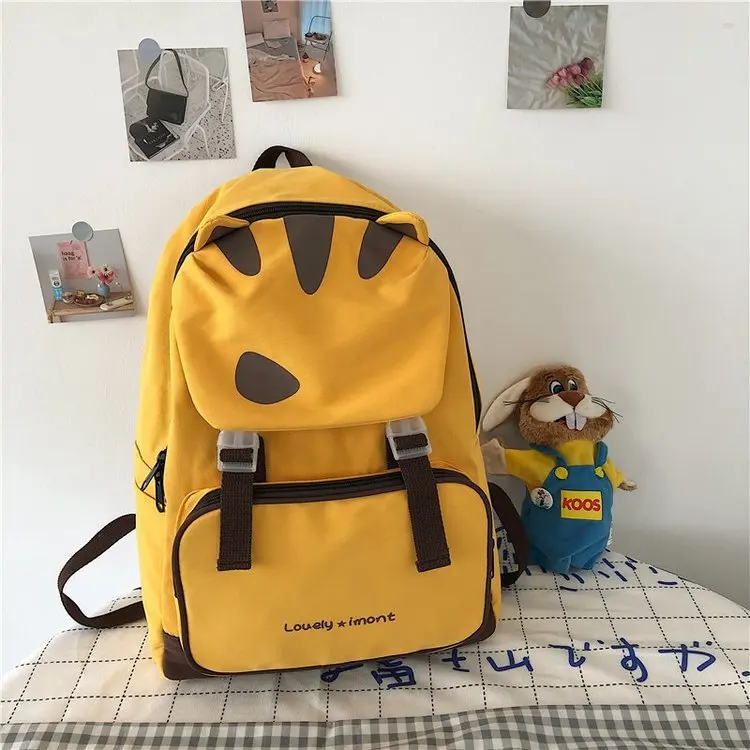 

College style individuality creative design lovely girl student schoolbag versatile matching color backpack