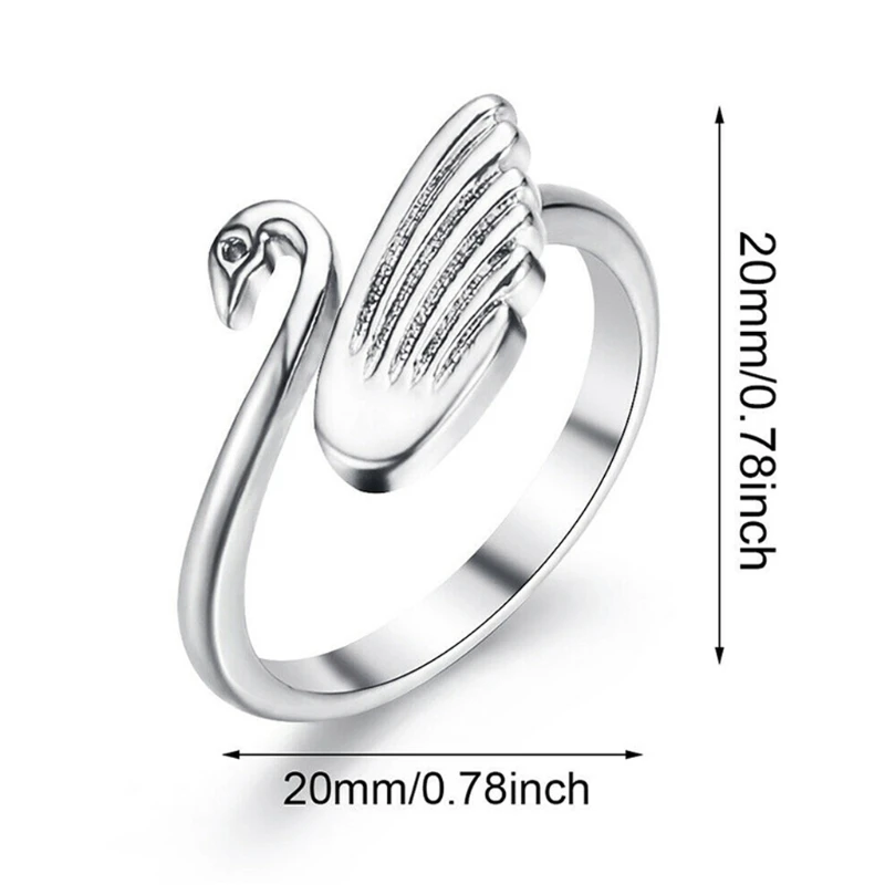 

Swan Adjustable Knitting Loop Crochet Loop Ring Swan Open Finger Ring,Adjustable Braided Ring Faster Knitting Jewelry