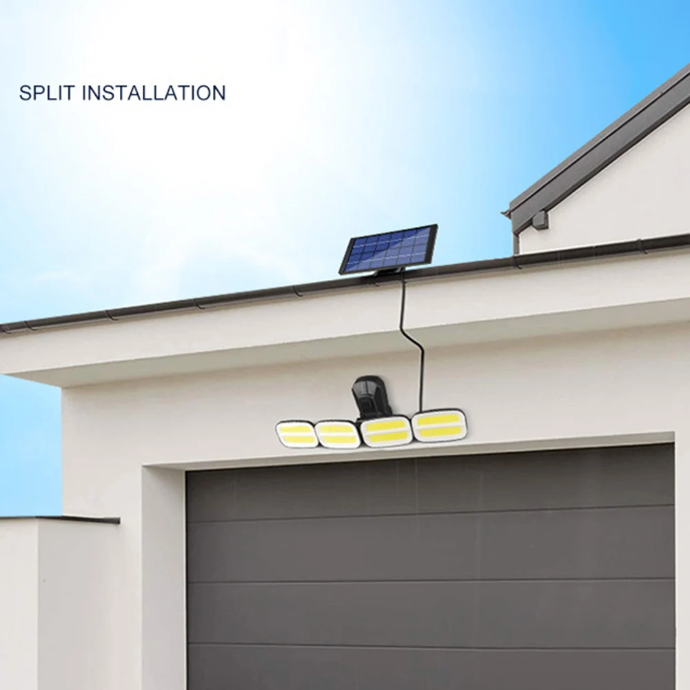 

240COB Wall Lights 200LED Outdoor Lamps Automatically RechargingÂ Remote Control Sensor Solar Four Head Fence Landscape