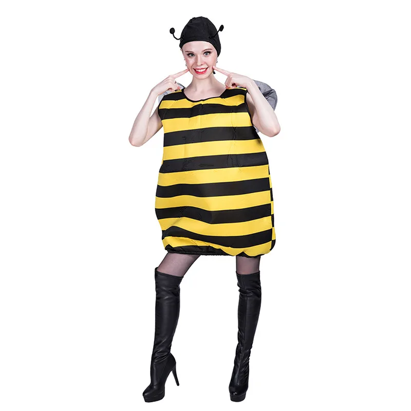 

Комбинезон для косплея, костюм для взрослых, мужчин и женщин на Хэллоуин, Рождество, пасхальные насекомые, пчела, пчела, Шмель