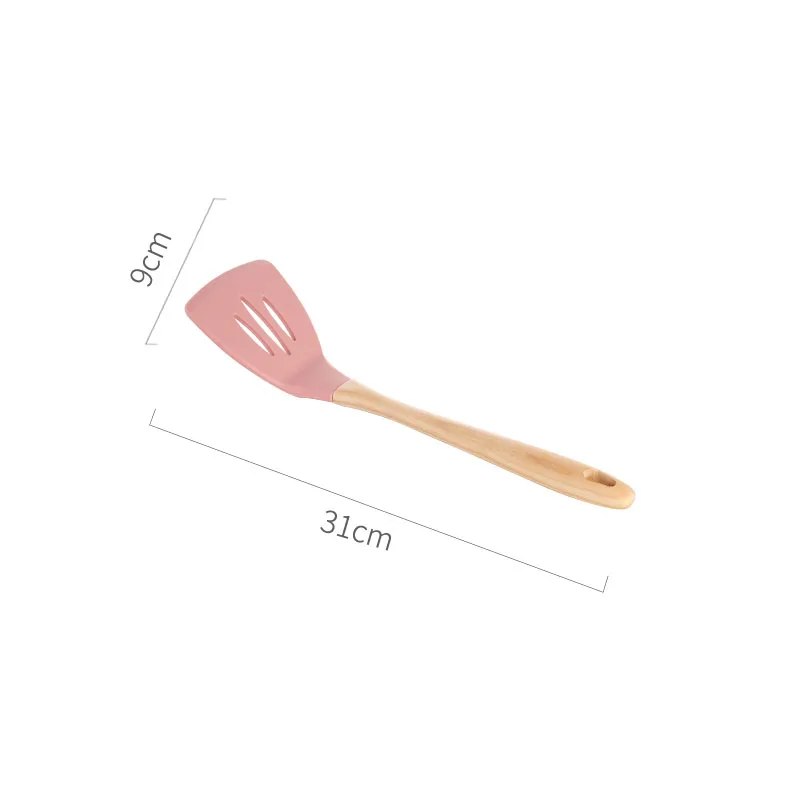 Spatula Силиконовая Тернер суповая ложка лопатка щетка скребок Паста Сервер кухонные инструменты кухонные принадлежности розовый - Цвет: Spatula