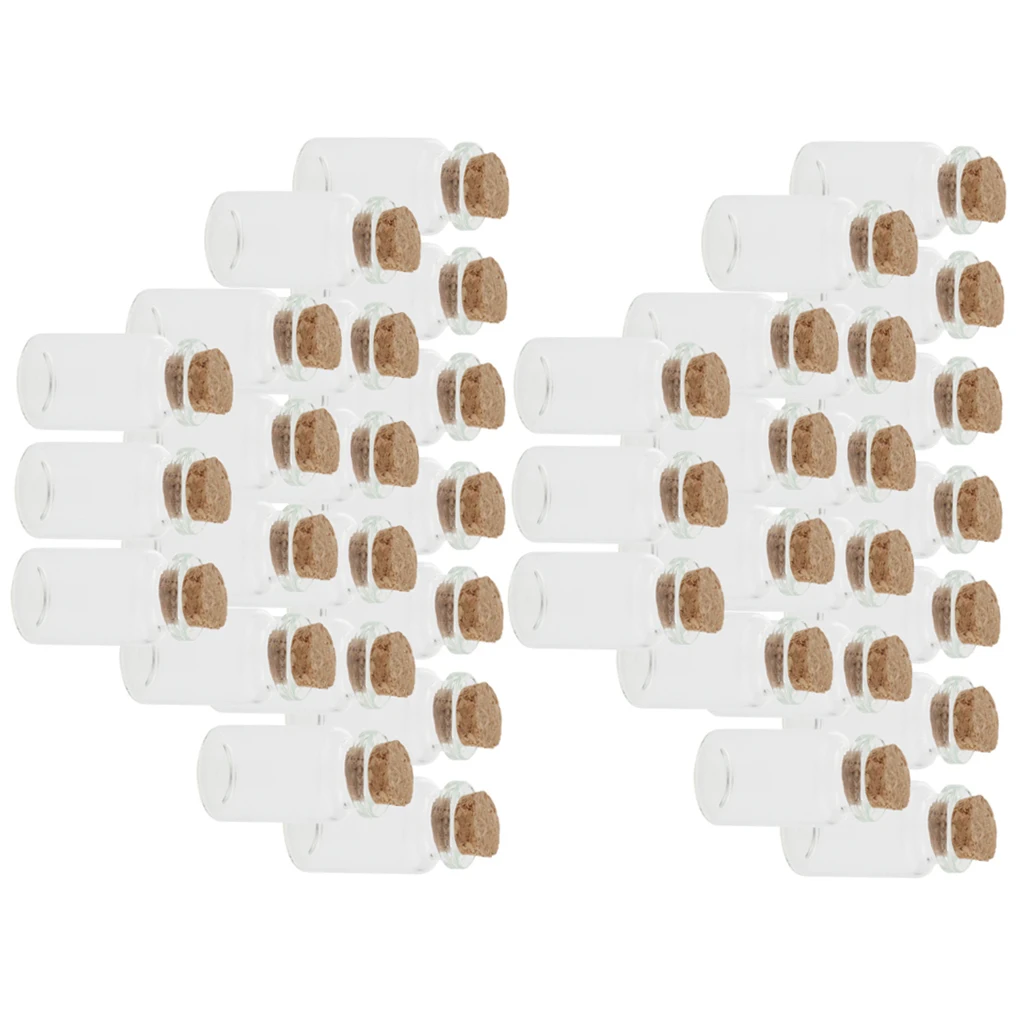 40 x Small 10ml Mini Cork Stopper Glass Vial Jars Drifting Wishing Bottles | Красота и здоровье