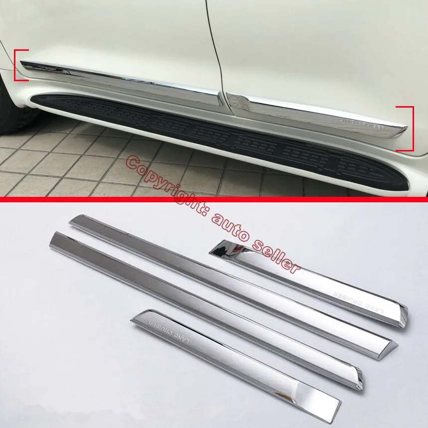 

ABS Chrome Car Decoration Side Door Line Garnish Body Molding Moulding Trim For Toyota Land Cruiser 2016 2017 2018