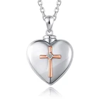 Чехол для ожерелья с кулоном в форме сердца, пепла кулон с мемориальной урной, открываемый, ожерелье с крестом из стразов