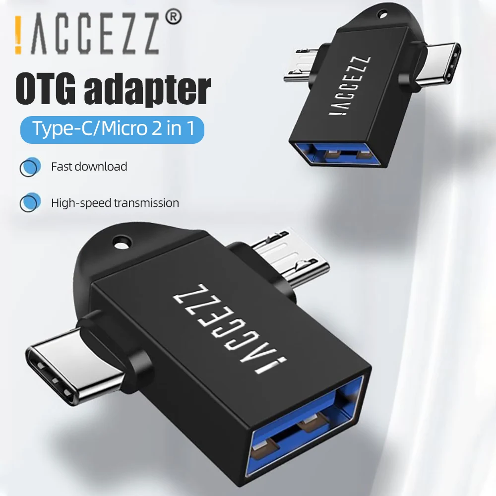 ! Адаптер ACCEZZ 2 в 1 Type C OTG переходник с Micro USB на 3 0 мама адаптер для Macbook Pro Xiaomi mi 9 Huawei