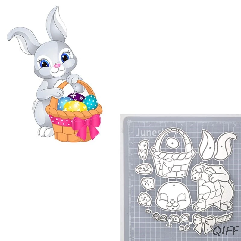 Пасхальный кролик корзина металлические режущие штампы Трафаретный Скрапбукинг