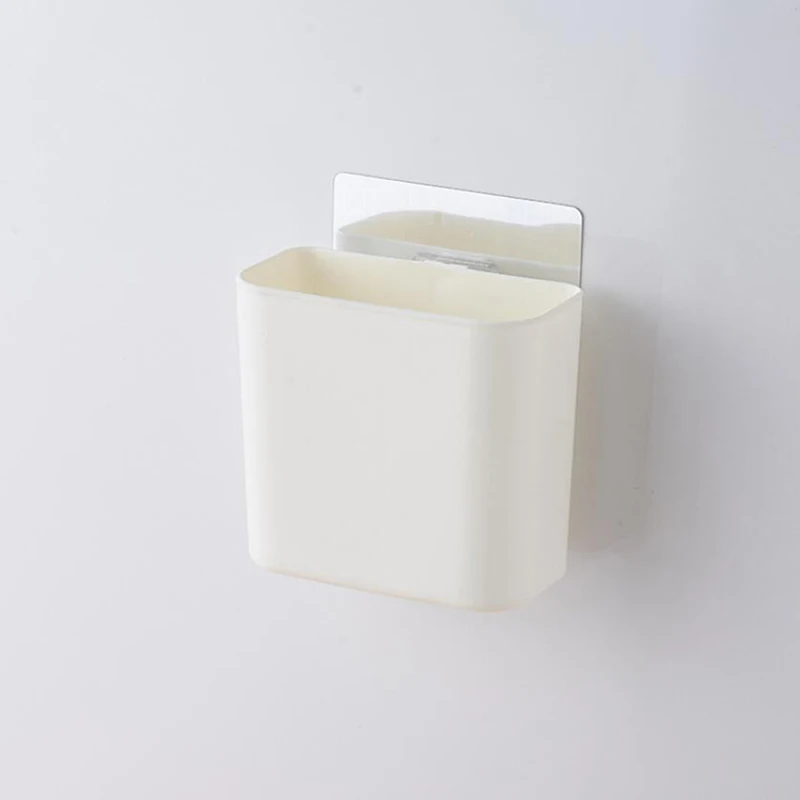 Wall Mounted Storage Basket Sundries Organizer Seamless Bathroom Hanging Solid Color Shelf Rack Home Supplies | Дом и сад