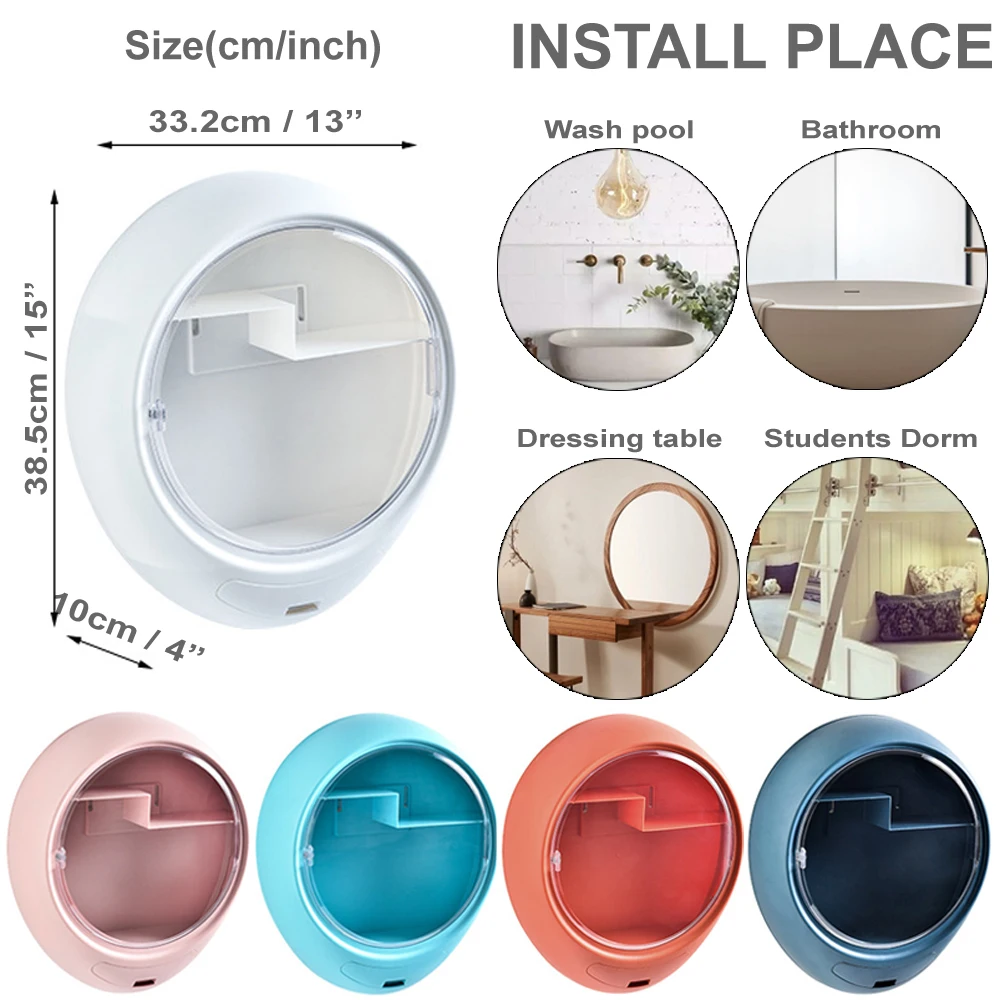 Отверстие без настенный макияж организатор ящик Косметика ювелирные изделия Лак