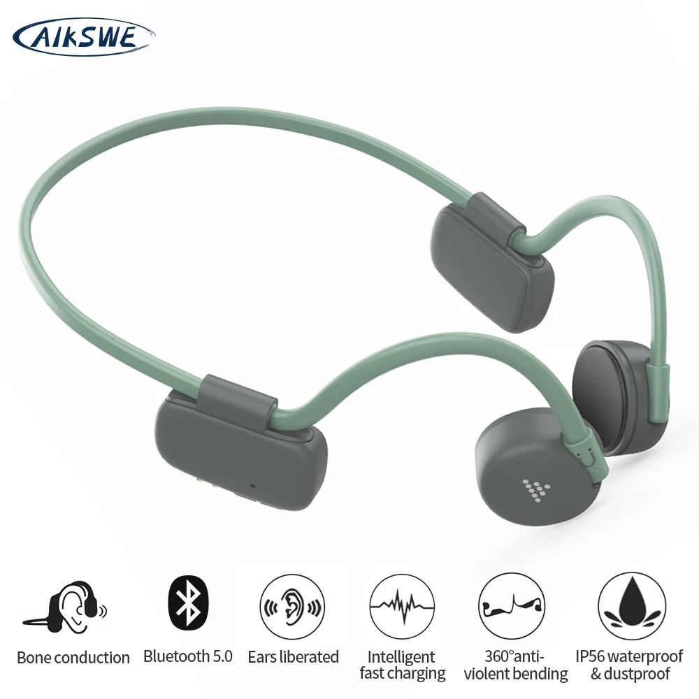 Наушники AIKSWE с костной проводимостью Bluetooth Беспроводные спортивные наушники