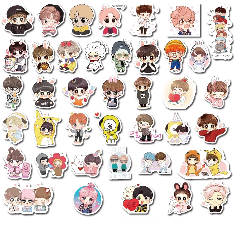 

Nikier 40PCS South Korean Star Cartoon Stickers Kawaii Stationery Diy Photo Album Scrapbooking Label Diary Plan Journal