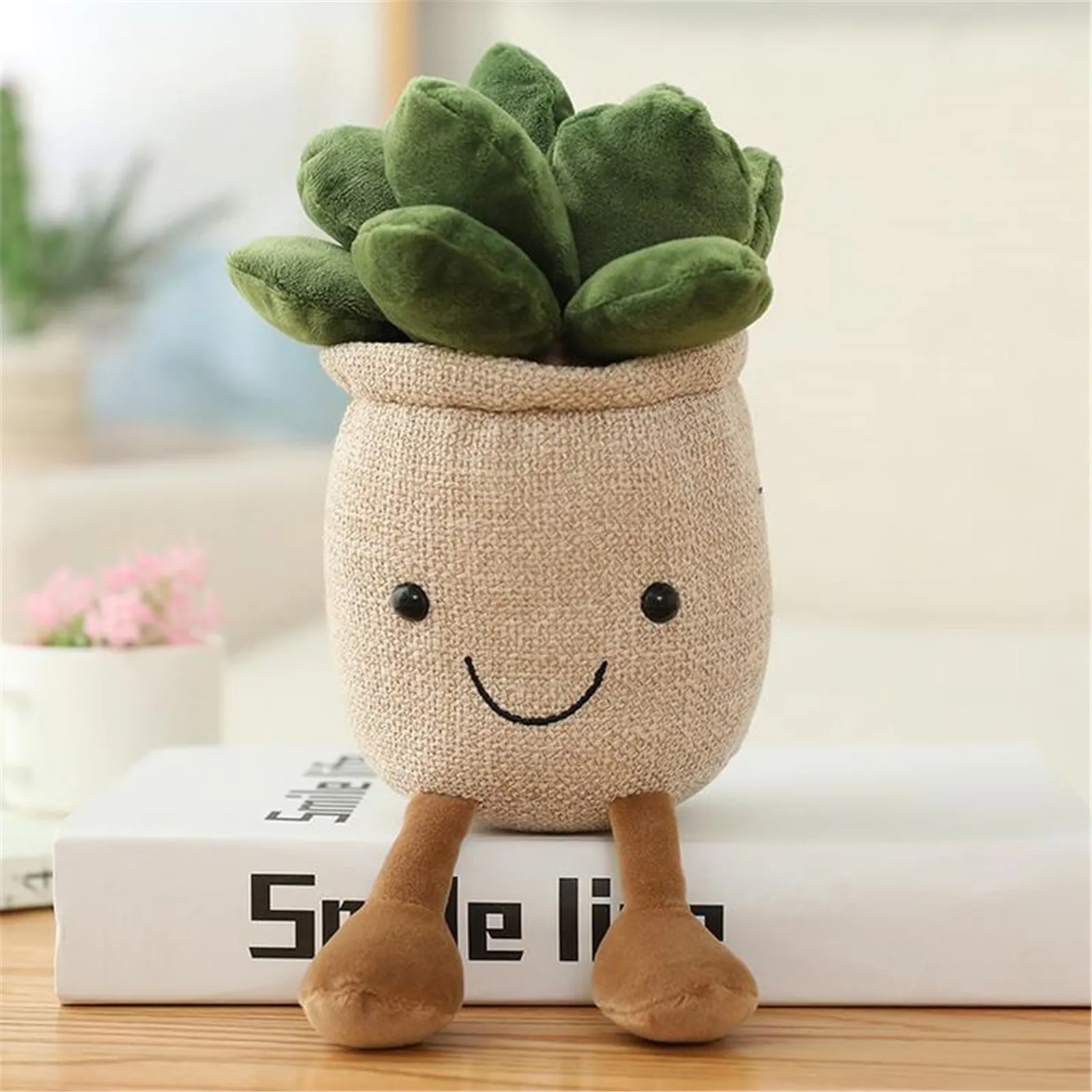 

Simulation Potted Plush Toy Doll Plant Doll Indoor Soft Bookshelf Decor Doll Pillow Creative Potted Plant Pillow For Girls Gift