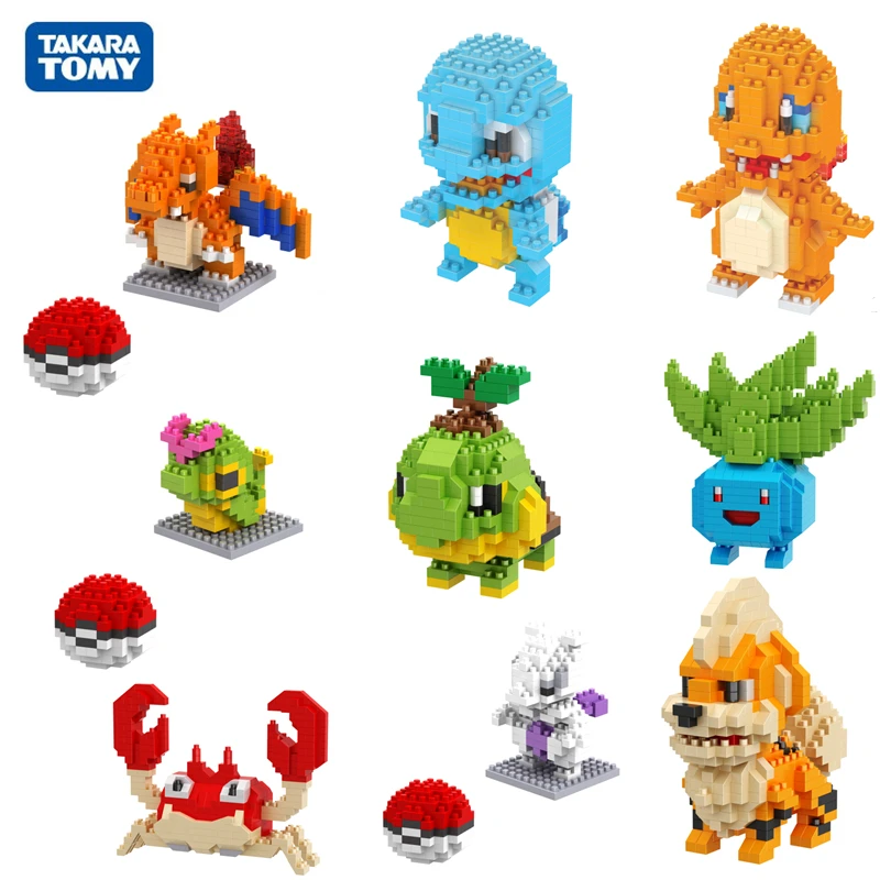 

Pokemon Pikachu brick building block Charmander Psyduck Squirtle Jigglypuff Bulbasaur Bulbasaur Anime Figures Toys Kids GIft