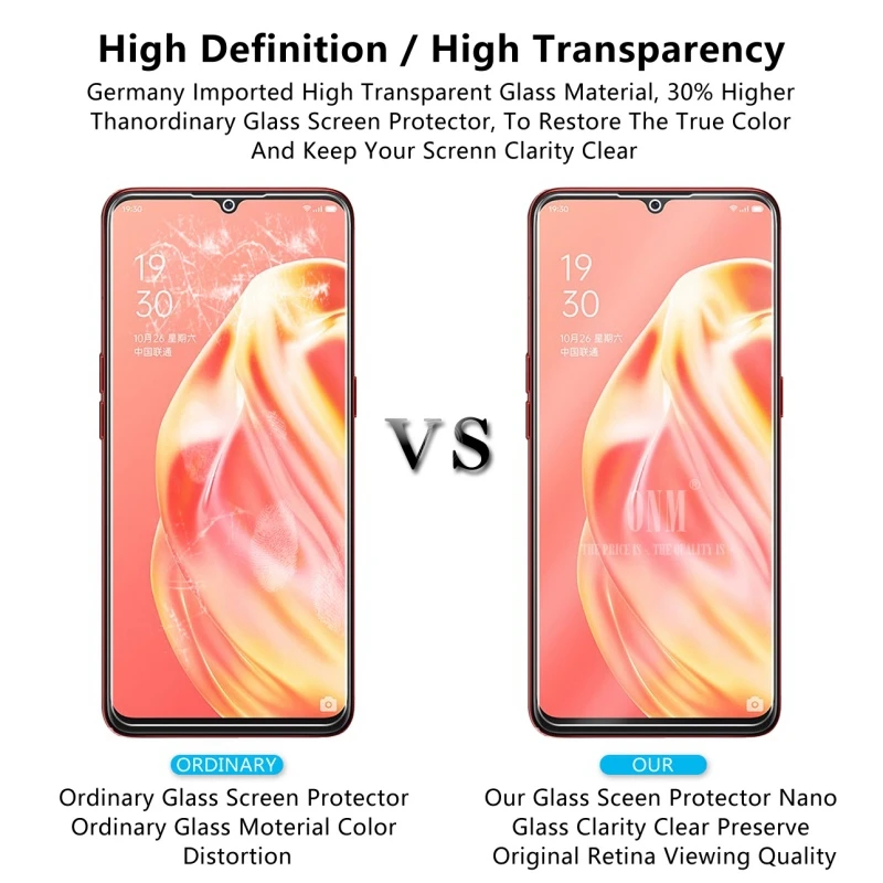 Закаленное стекло для защиты экрана Oppo A91 2.5D 9H Премиум Защитная пленка |