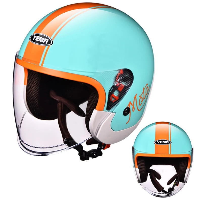 

Electric Vehicle Helmet Men And Women Four Seasons General Motorcycle Full Face Retro Safety Helmet 1PC