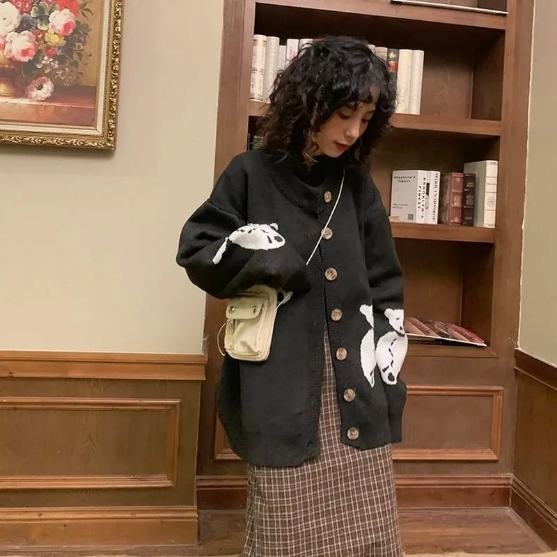 Весенний свитер 2021 корейский стиль женская винтажная одежда кардиганы с