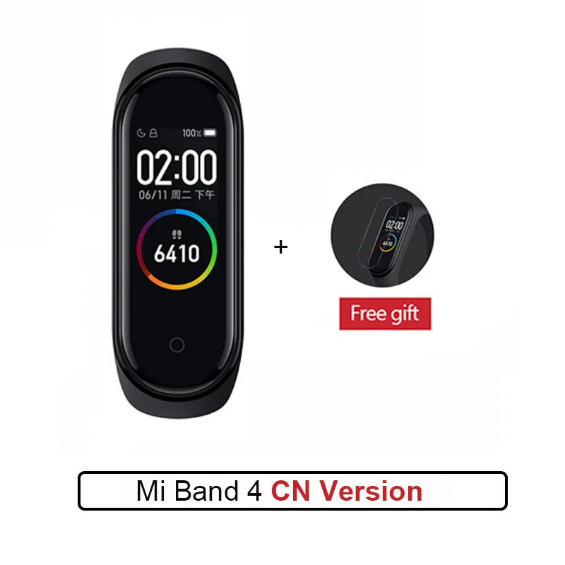CN Standard Version Новейший Xiaomi mi-браслет 4, фитнес-браслет с цветным экраном, Bluetooth 5,0, смарт-браслеты 4, сменный mi Band 3 - Цвет: CN Standard Version