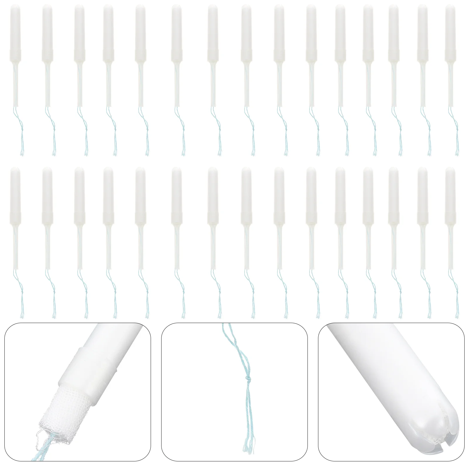 

30Pcs Organic Cotton Vaginal Tampons Replace Menstrual Sanitary Towels (White)