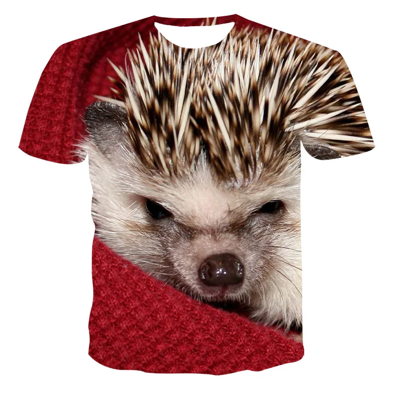 

Spring/Summer Men'S Hedgehog T-Shirt 3D Printing Shirt Animal Print T-Shirt Cute Pattern Top Men/Women Cute Large Size T-Shirt