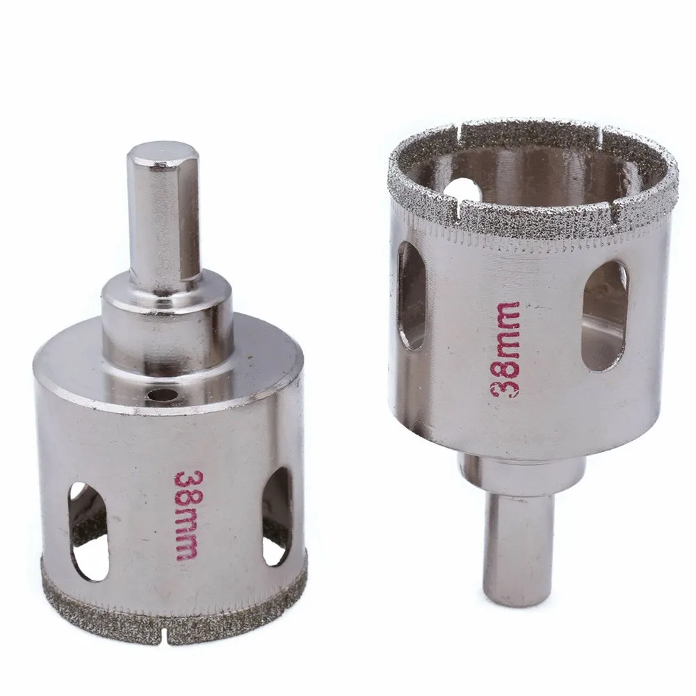

2Pcs 38mm Diamond Coated Hole Saw Drill Bits For Stone Granite Marble Ceramic 10mm Hex Shank Diamond Coated Hole Saw