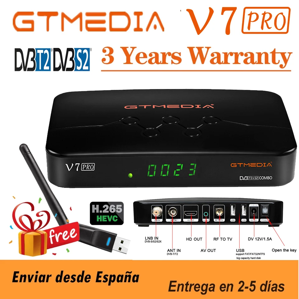 2020 Новый GTMEDIA V7 pro DVB S/S2/S2X + T/T2 декодер CA карта цифра спутниковый телевизионный