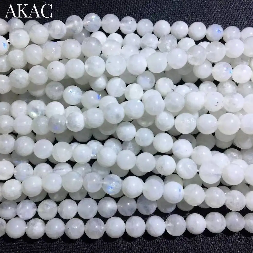 

Бусины Из Натурального лунного камня AKAC, 2 нити, прибл. 7 +-0,3 мм