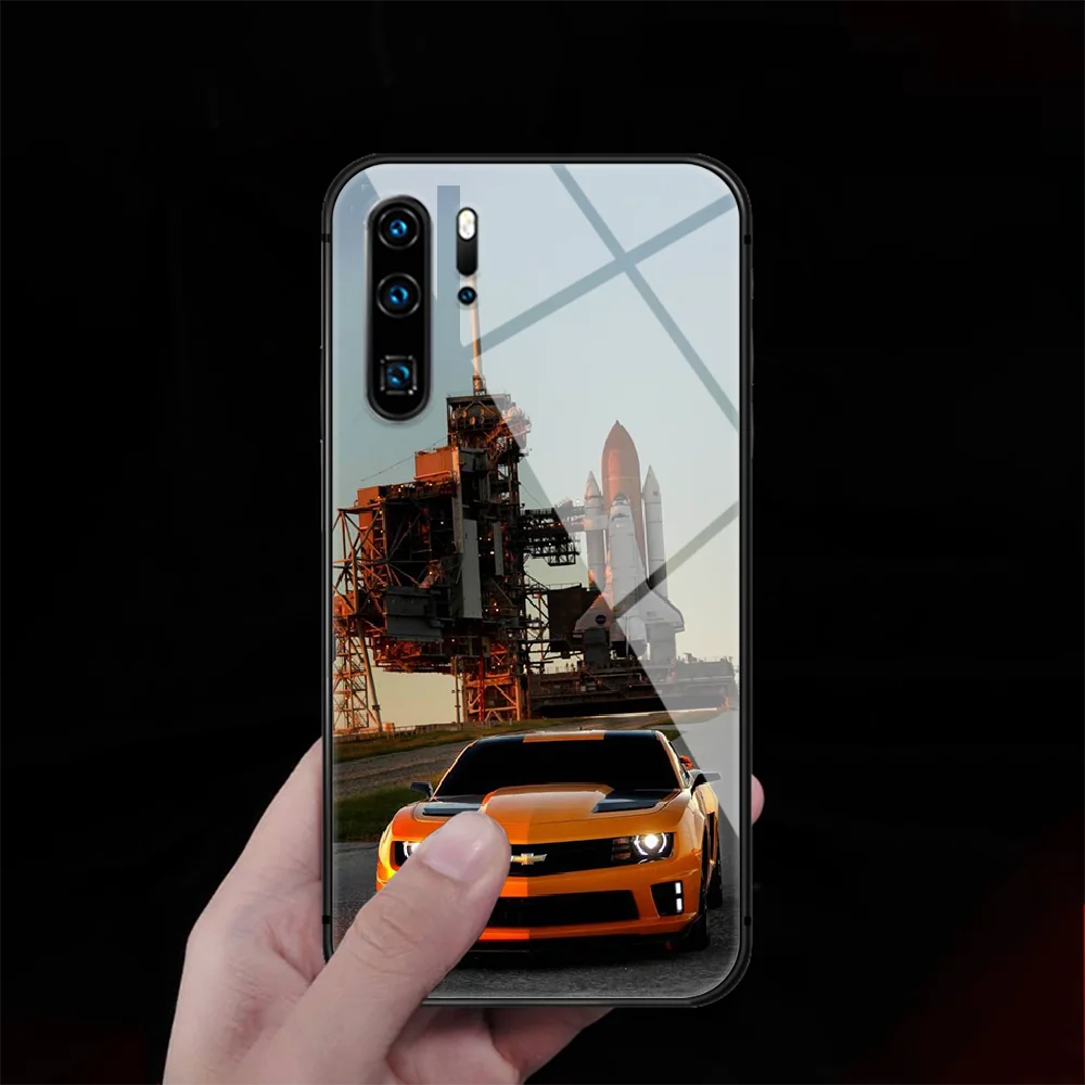 

Chevrolet Corvette Car Tempered Glass Phone Case Cover For Huawei P Nova Mate 5T 20 30 40 Pro Lite Smart 2019 2021 Coque 3D Back