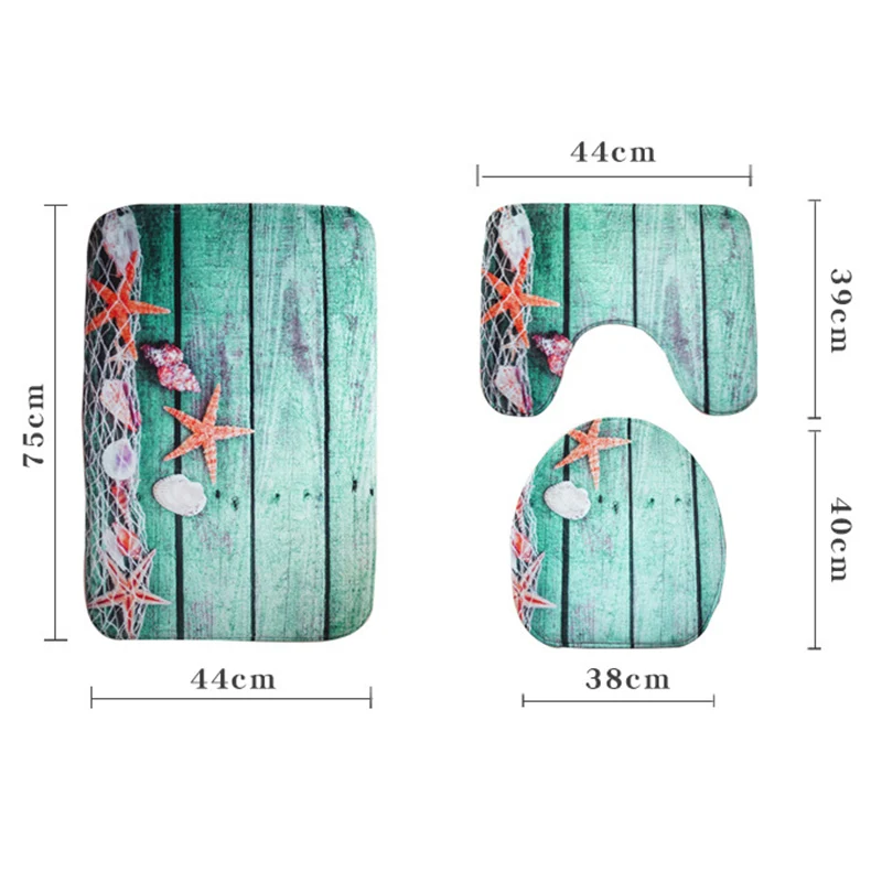 

3pcs Bathroom Carpet Non-Slip Pedestal Rugs & Lid Toilet Covers & Bath Mat Water Absorb Household Merchandises Bath Mats LBS