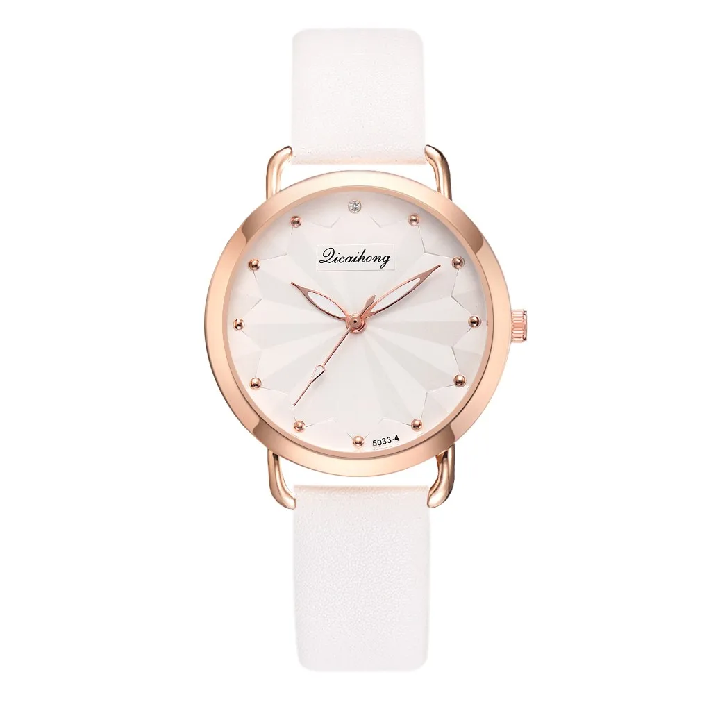 Модные Простые Цветочные инкрустированные стразы на ремешке женские кварцевые