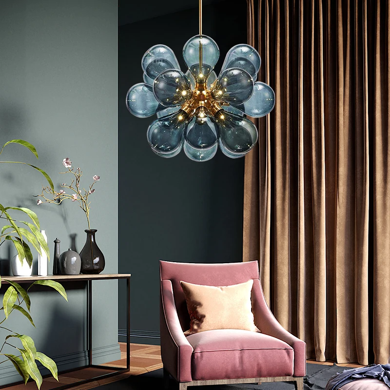 

Postmodern creative art glass chandelier Nordic minimalist living room bedroom children's room dining room chandelier