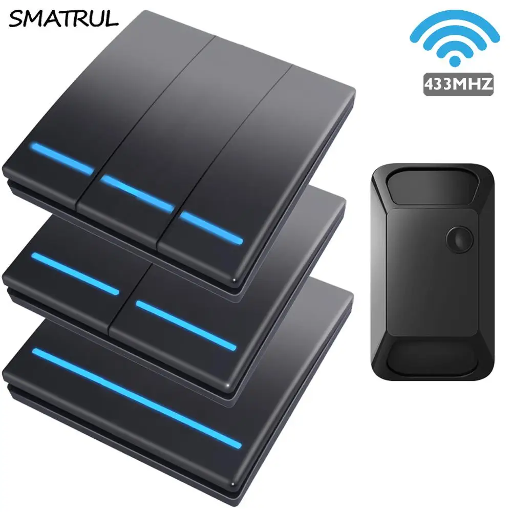 SMATRUL пуш ап Беспроводной умный дом настенный выключатель светильник 433 МГц RF