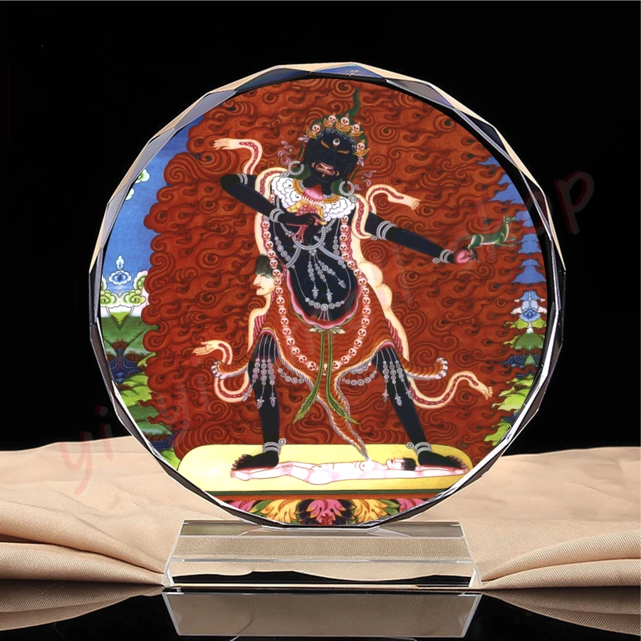 

Тантрический протектор Дхарма-одна булочка Будда мать нинма секта три основополагающих защитных статуи Будды дхарма, хрустальное украшение