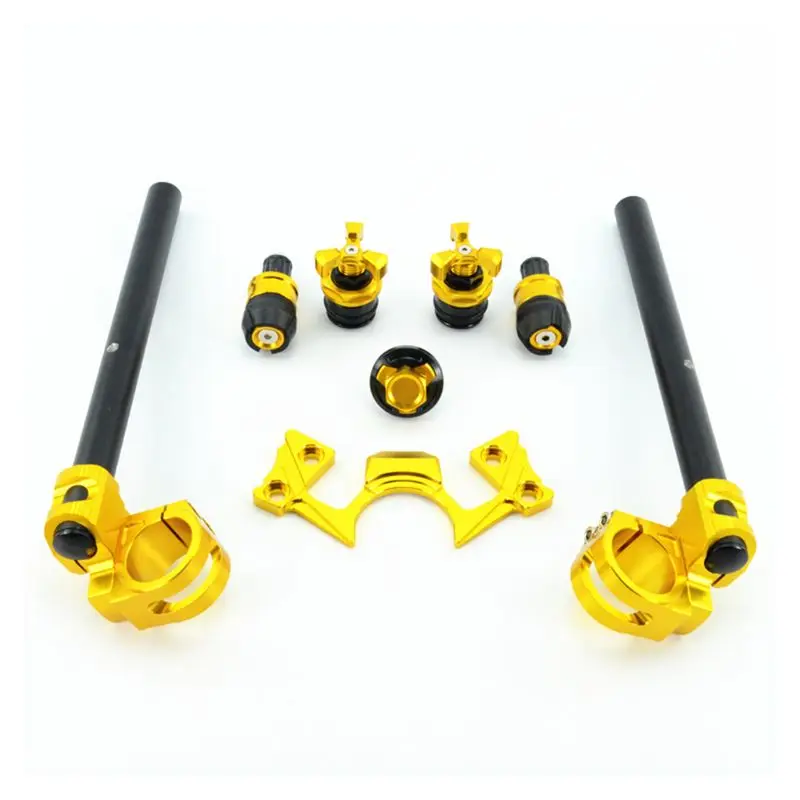 

Adjustable Handlebars Clip On Bar Ends Fork Adjusters Yoke Nut Guard Pad Set for Kawasaki Handlebars Clip set