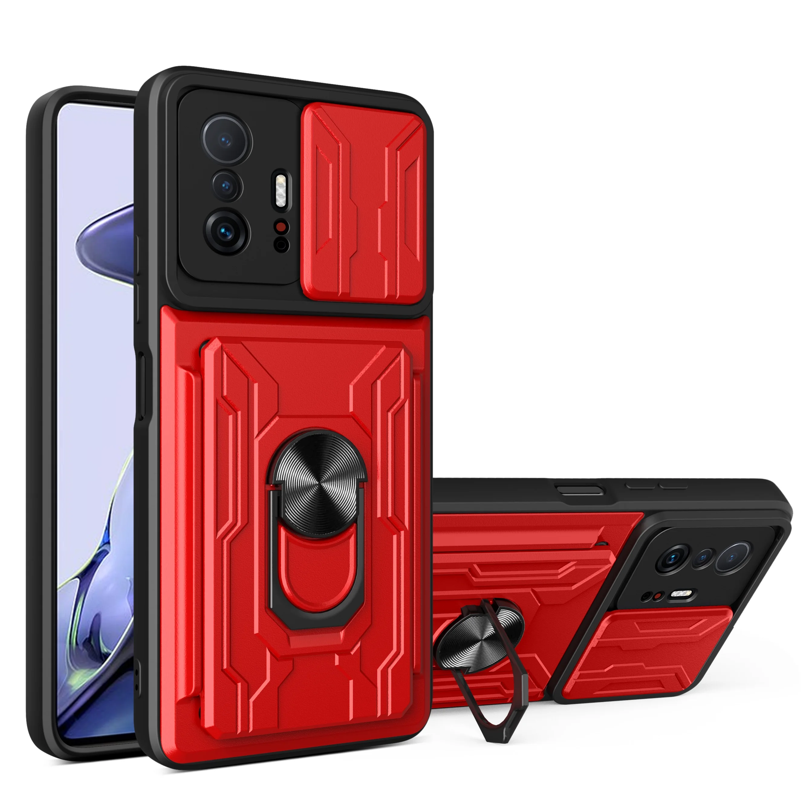 

Phone Case For Xiaomi Redmi Poco X3 Nfc M3 F3 K40 11i 11T 11 11X Pro Lite Shockproof Armor Card Package Protection Bracket Cover