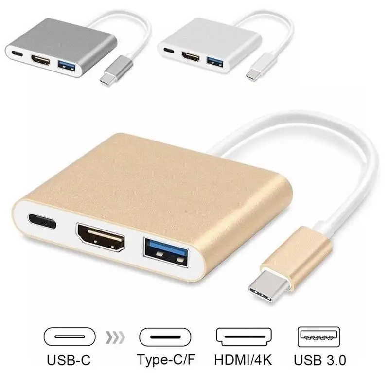 1PC Aluminum Shell Three-in-one Hd Conversion Cable Usb3.1-turn Hdmi Type-c-turn Trans-wire Converter S1E3 | Компьютеры и офис