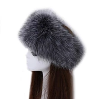 winter thick fox hair circle russian hat fluffy headband female fur headband furry headband wide headdress ski hat accessories