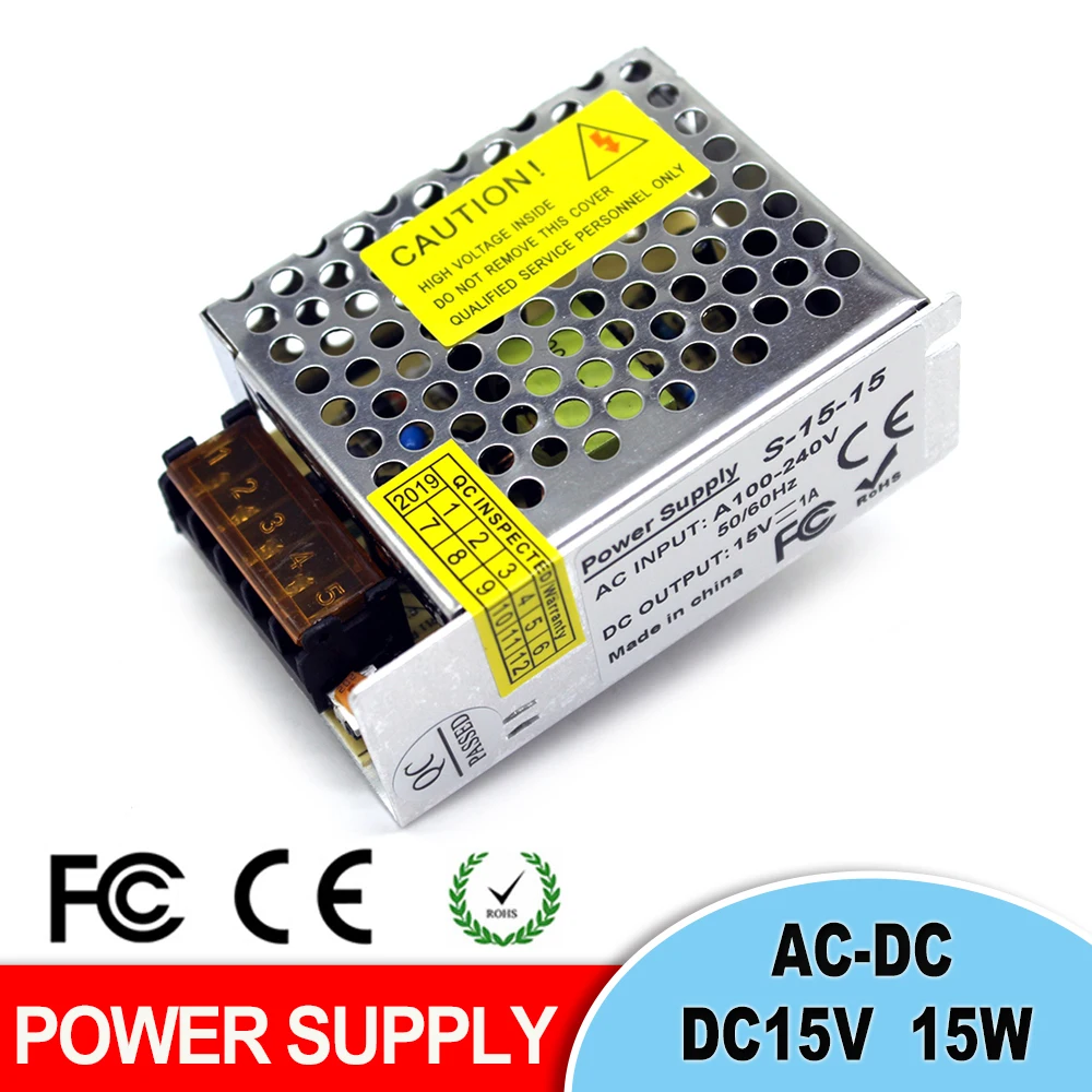 Универсальный импульсный источник питания регулируемый DC15V 1A 15 W Трансформатор 100