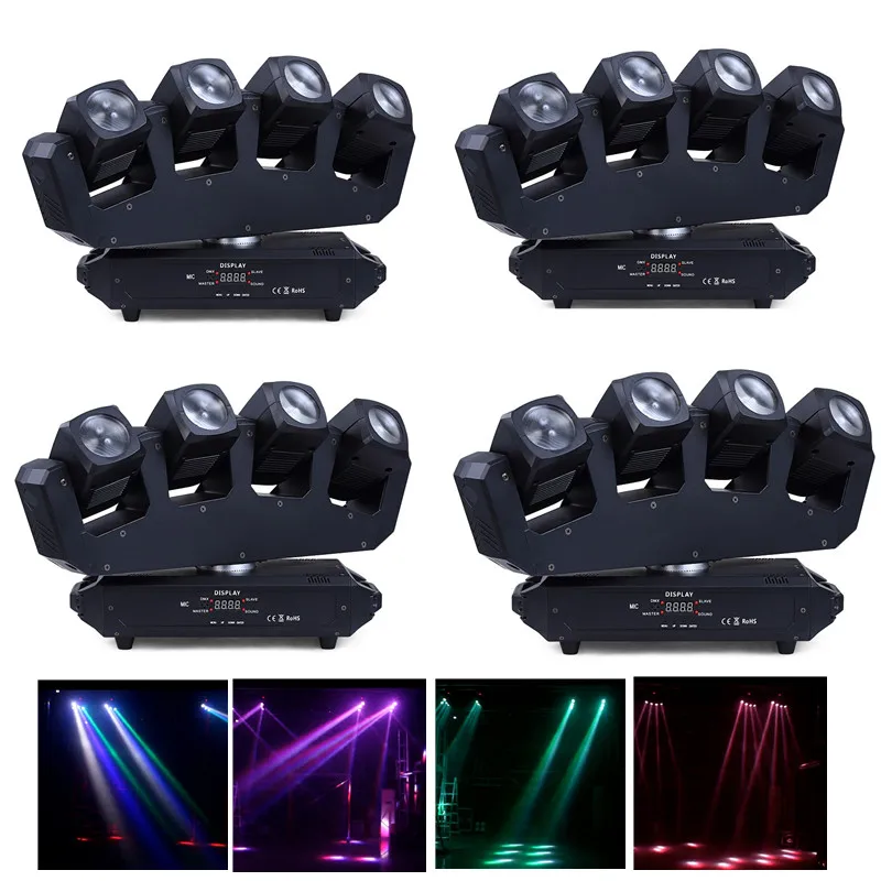 

4pcs dj beam 4x10w quad color mixing smart beam moving head fixture equipment disco beam club bar stage effect light beam