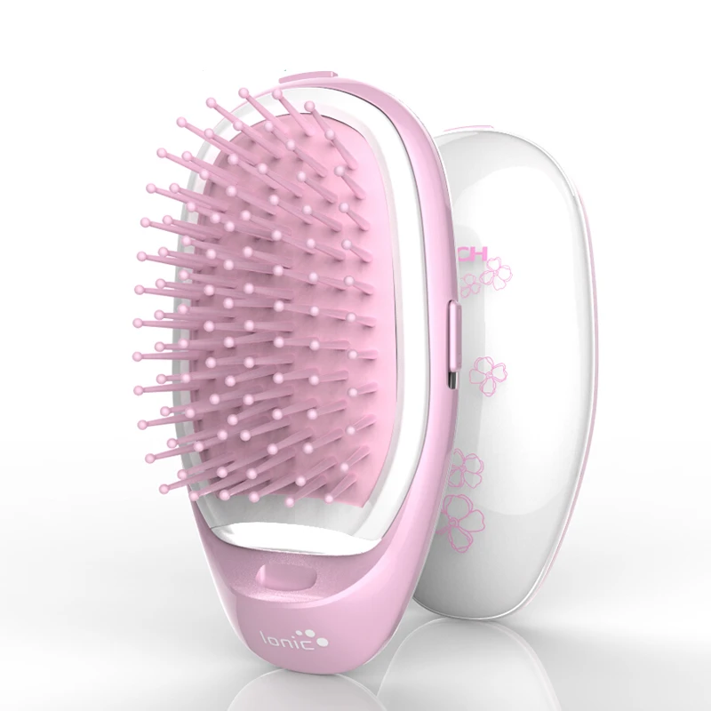 Pink 3D надувная электрическая щетка для волос Расческа портативная щетка для массажа волос отрицательные ионы Уход за волосами Выпрямитель для волос# BCM-1061 - Цвет: Pink