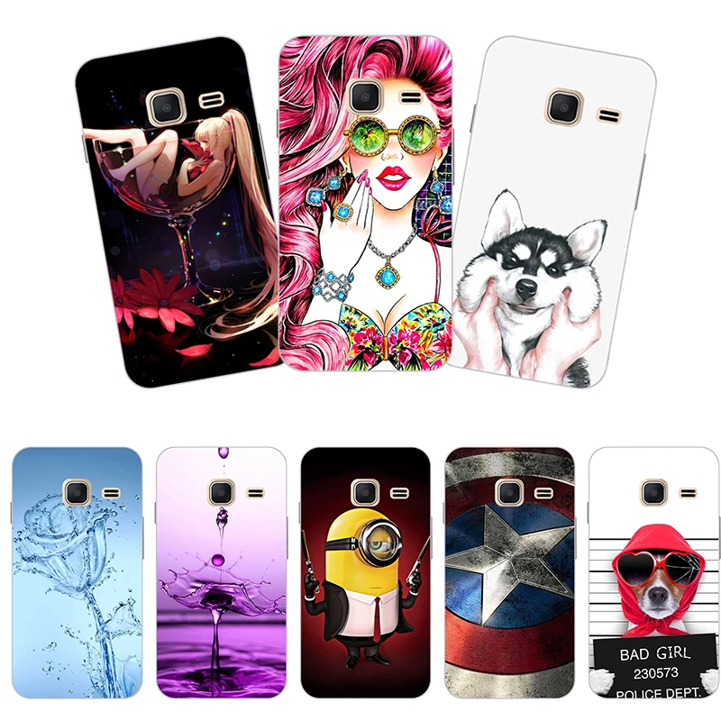

Soft Silicone Phone Cases For Samsung GalaxyJ1 mini J105F J105B Material Phone Case Back Cover Coque Print painting Flower style