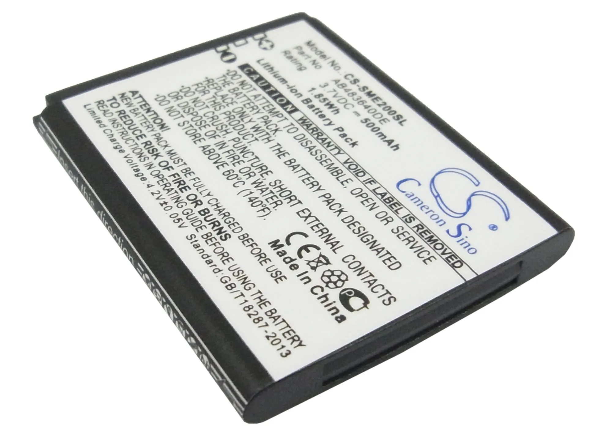 

cameron sino 500mAh battery for SAMSUNG E200 Eco SCH-S259 E200 E208 SGH-J150 AB483640CC AB483640DE AB483640DU