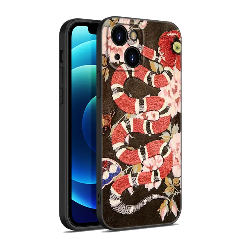 Чехол для телефона со змеиным цветком Apple iPhone 13 12 Mini 11 Pro XS Max XR X 8 7 6S 6 Plus 5S 5 SE 2020