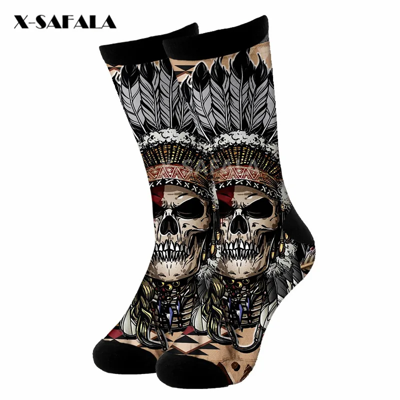 Носки мужские/женские длинные хлопок забавные цветные до середины икры для езды