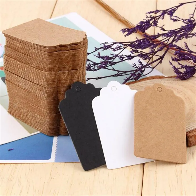 50 шт. волнистые бирки из крафт бумаги бумажные этикетки карточка для