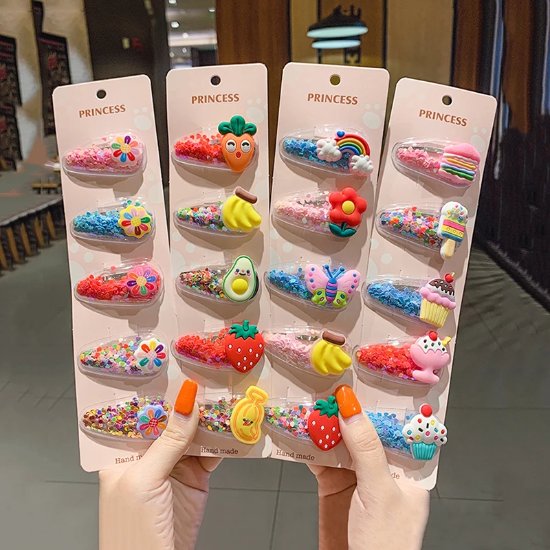 

[Xwen] Cute Quicksand Fruit Hairpin Korean Women Girl Bangs Side Clip Hairpin Clip Headdress Top Clip Hair Accessories JK1299
