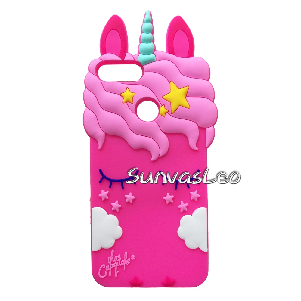 Rose Pretty Unicorn Для Huawei P Smart 5,6" 3D чехол, мягкий силиконовый чехол с милым единорогом из мультфильма, задняя крышка для мобильного телефона Huawei Honor 9 Lite - Цвет: Rose Pretty Unicorn