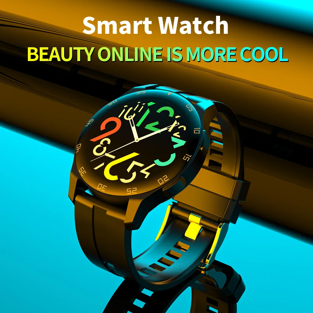 

Bluetooth Call Bracelet Body Temperature Detection Exercise Pedometer Heart Rate Round Screen Smart Watch for IOS Android