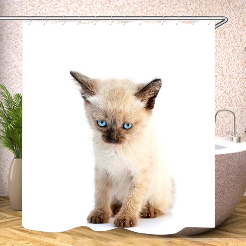Кошки белые котята индивидуальные занавески для душа с Hock Ванная Комната
