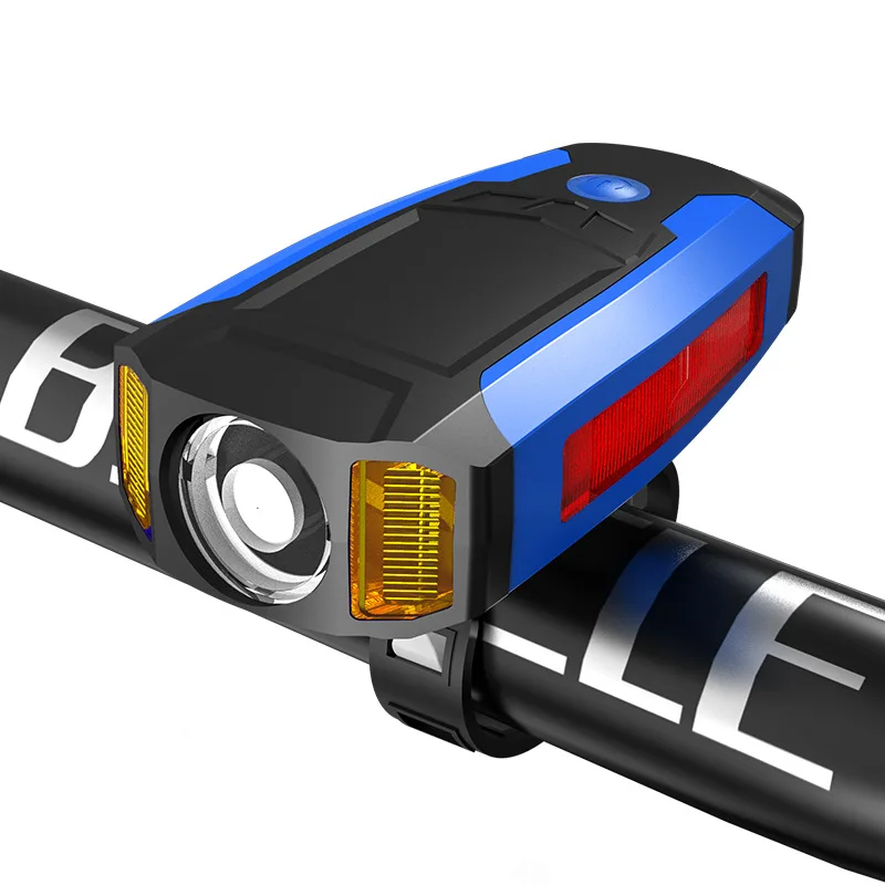 

Bicycle Light USB Rechargeable Headlamp Horn Bikes Front Lights LED Bicycle Riding Lamp Waterproof Flashlight Bike Accessories