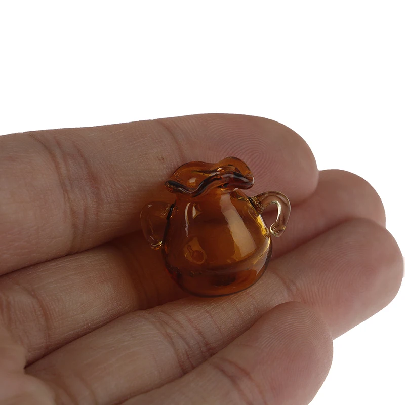 

Quality Mini 1/12 Dollhouse Miniature Accessories Glass Fruit Juice Pot Simulation Kettle Model Toys for Doll House Decoration