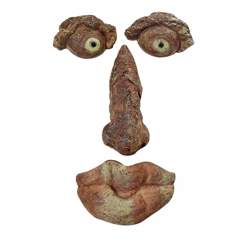 

Bark Ghost Face Facial Features Decoration Easter Outdoor Creative Props Garden Decoration Outdoor Easter Jardineria Decoracion